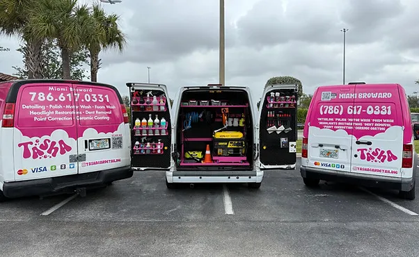 Tasha Mobile Detailing vans & setup