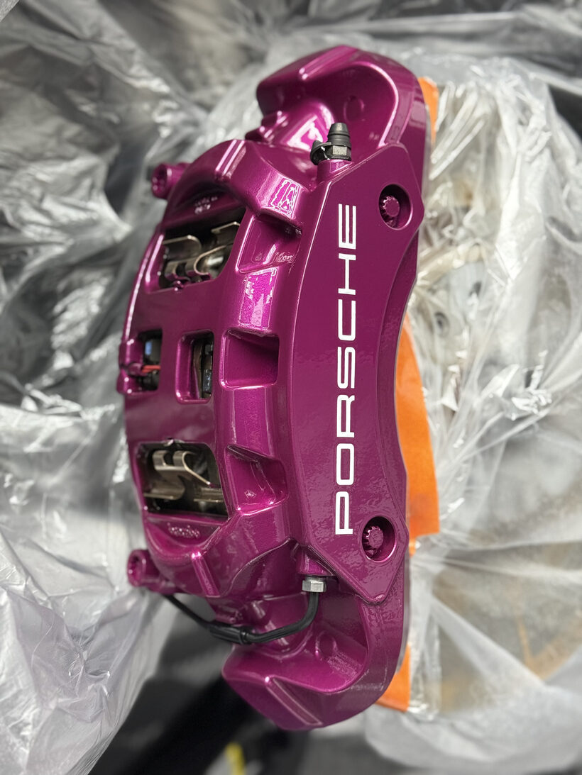 Custom painted Porsche brake caliper