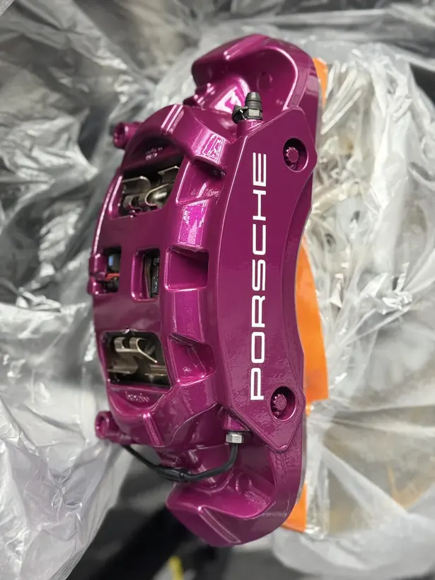 Custom painted Porsche brake caliper