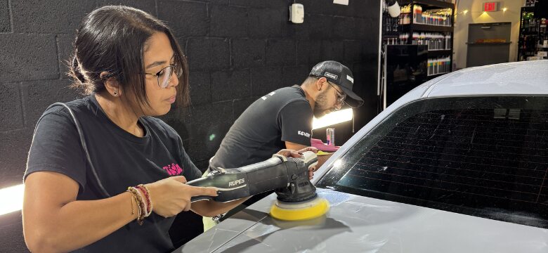 Tasha Car Detailing staff performing 1-step paint correction