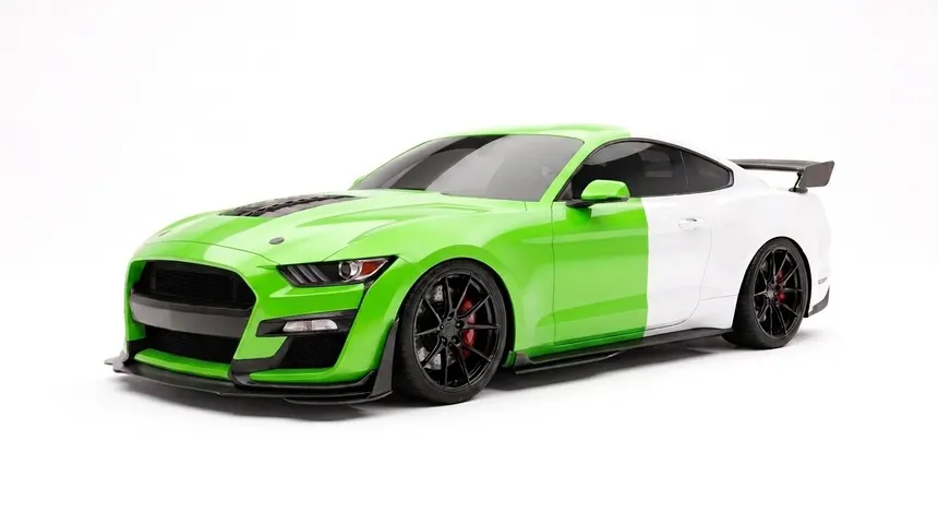 Car after a full vinyl color change